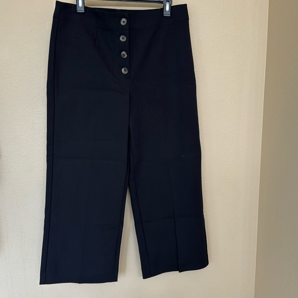 Black high waisted, wide leg Loft pants
